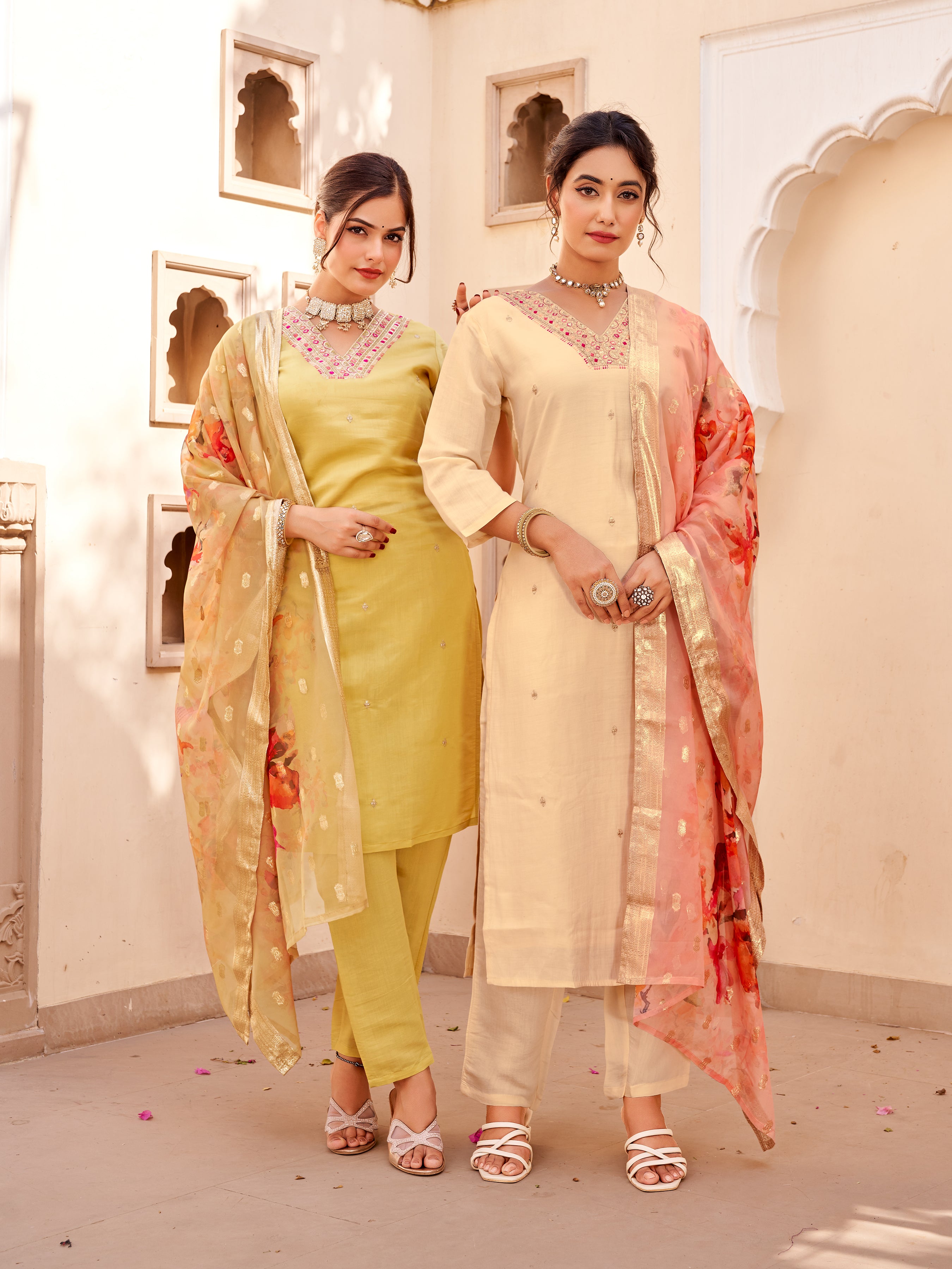 Beautiful Embroidery Straight Kurta with Dupatta