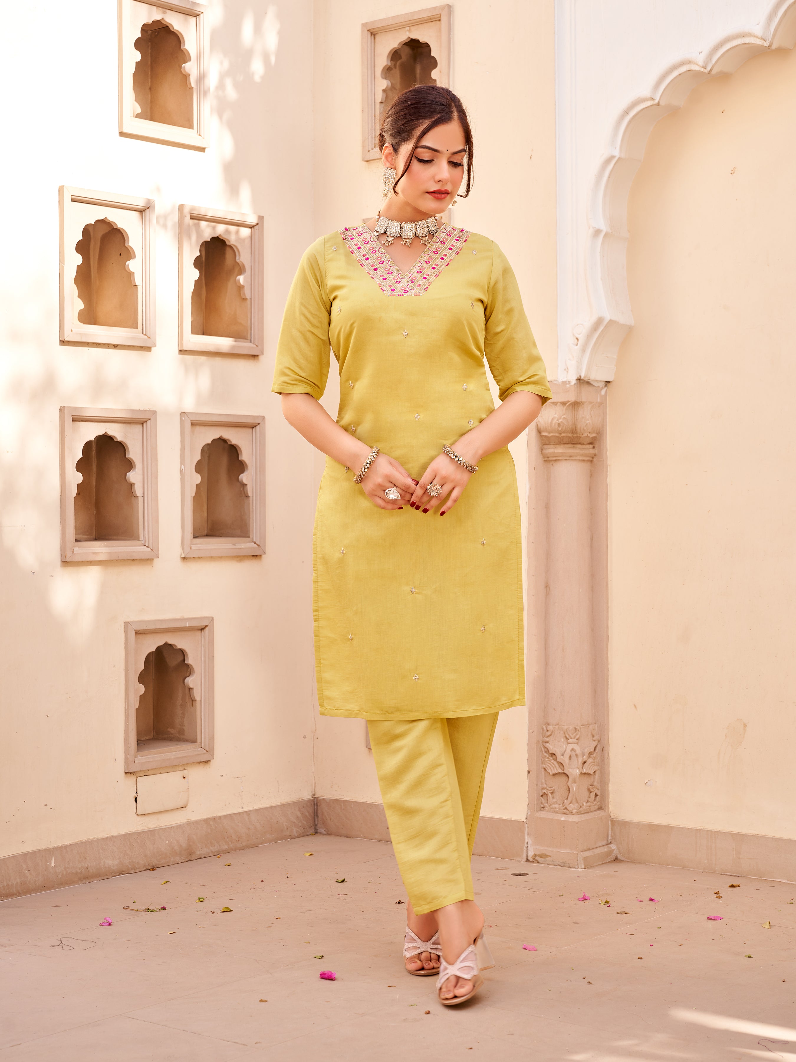 Beautiful Embroidery Straight Kurta with Dupatta