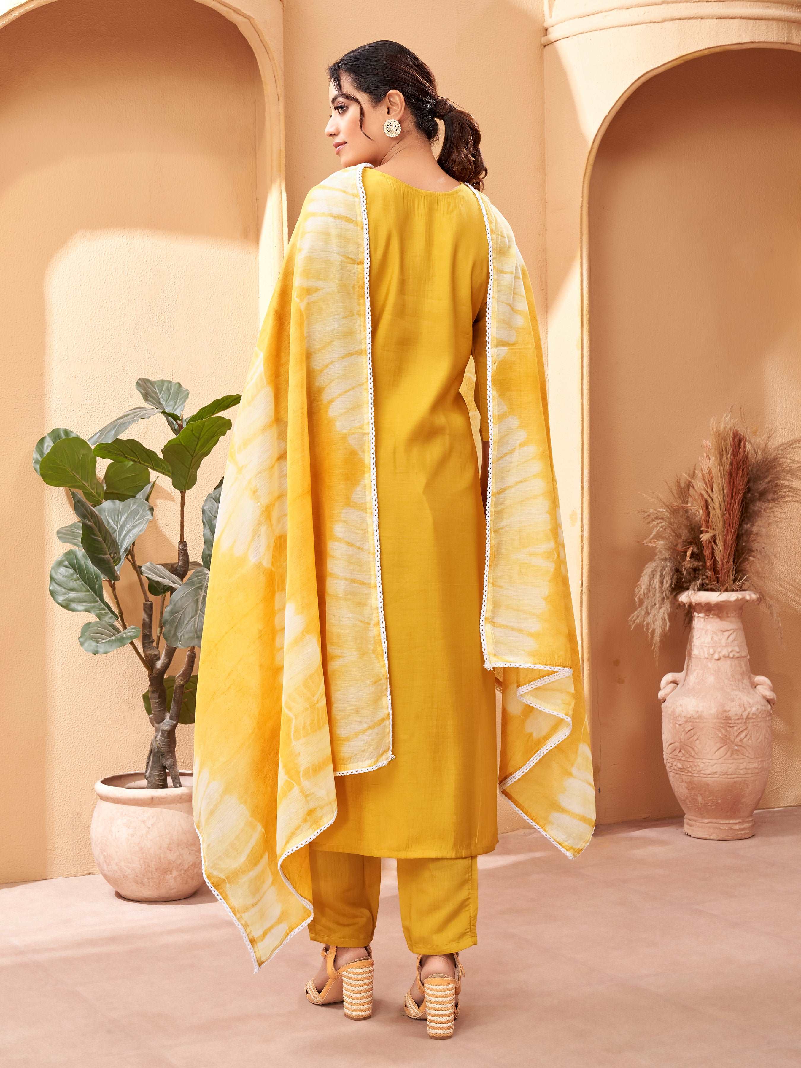 Embellished Straight Kurta Pant Set for Women